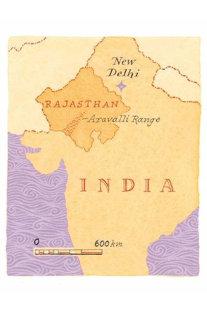 Map Of Aravalli Range Rajasthan India Conde Nast Traveller 3march15 Neil Gower 