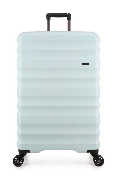 mint green hard shell suitcase