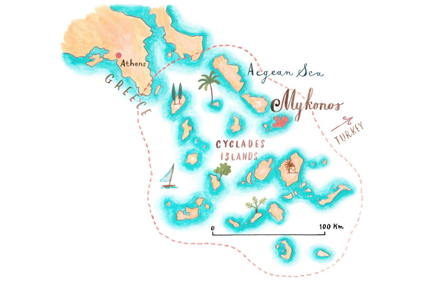 Map Of Mykonos Greece Conde Nast Traveller 7july15 Mariko Jesse 