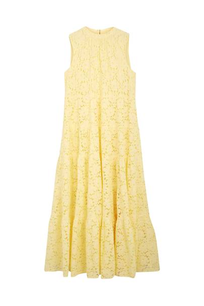 warehouse yellow lace dress