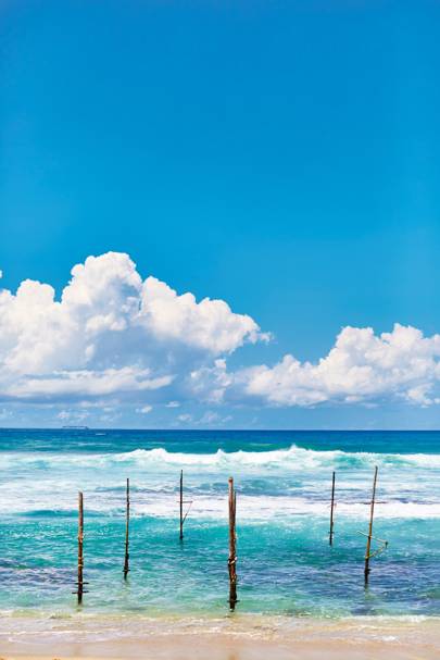 Plage Et Surf Rugueuse Près De Galle Sri Lanka 4 Banque D